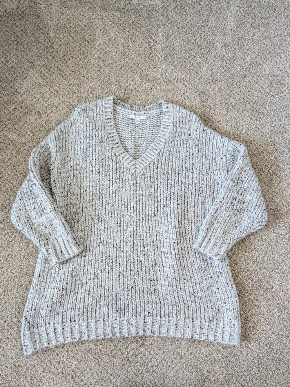 NWOT Next Oversized gray sequined sweater, XL Tall
